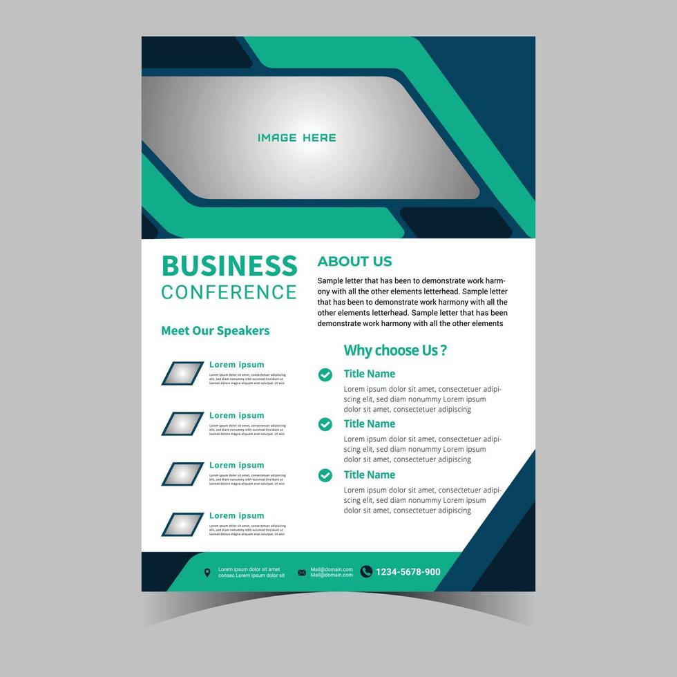 Business letterhead template corporate flyer design vector