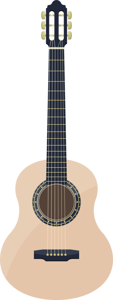 Stylish classical guitar clipart design illustration png