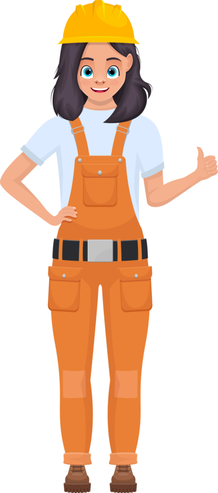 Girl worker clipart design illustration png