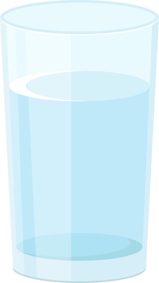 Glass of water with ice cubes clipart png