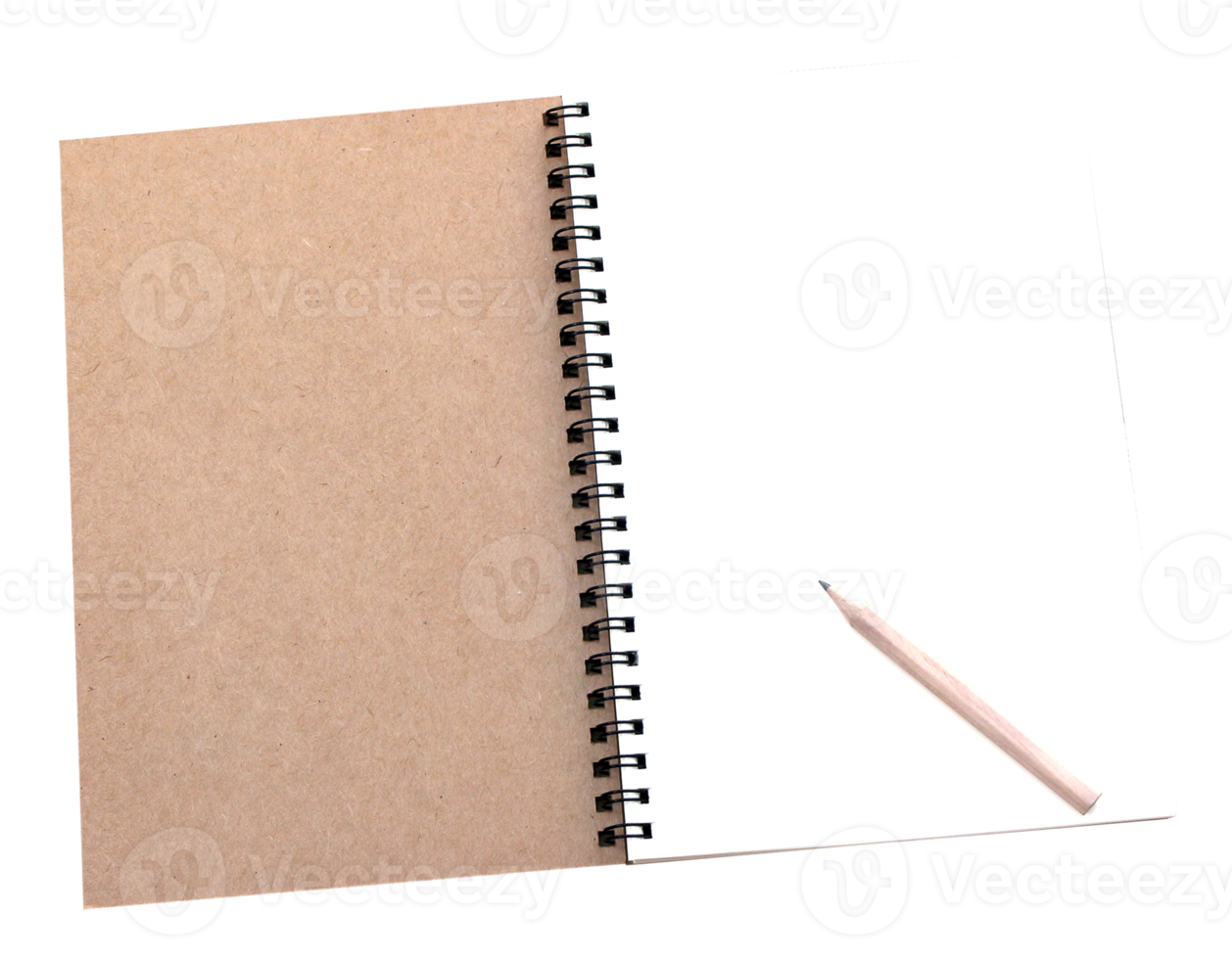 notebook and pencil on transparent background png file