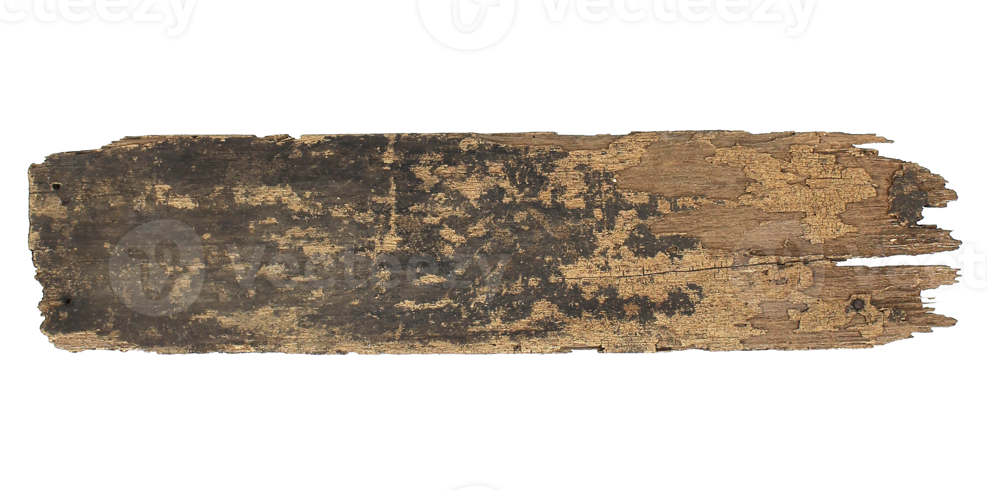 Old plank of wood on transparent background png file