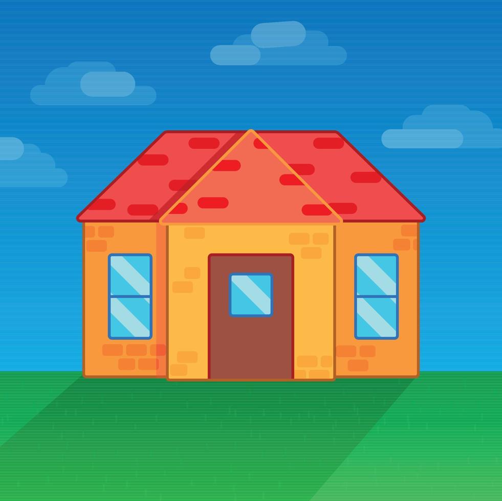 House with Background vector