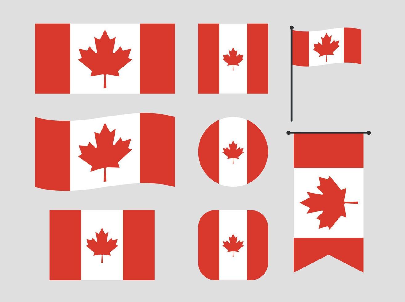 paquete de bandera de canadá simple vector