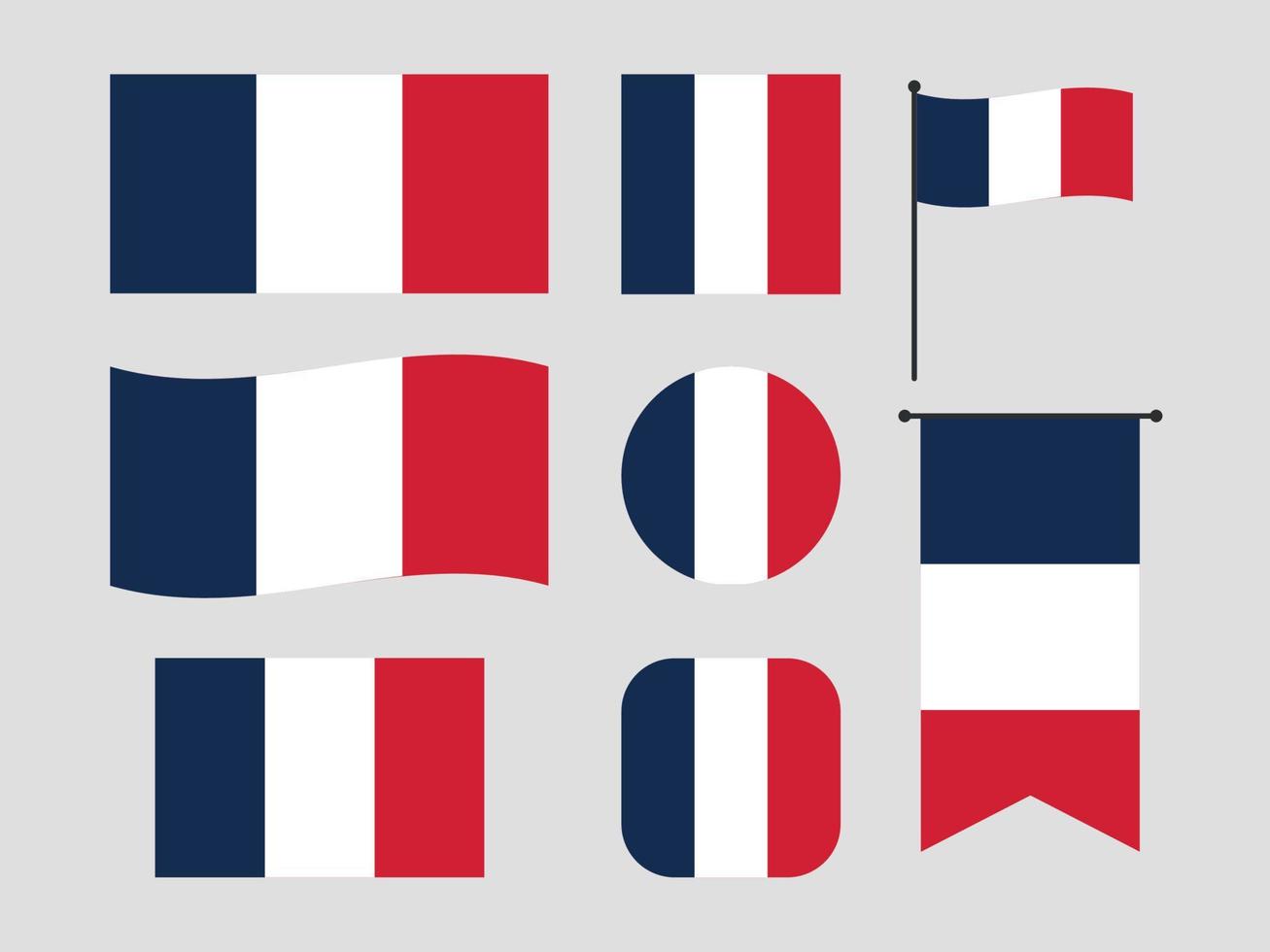 paquete de bandera de francia simple vector