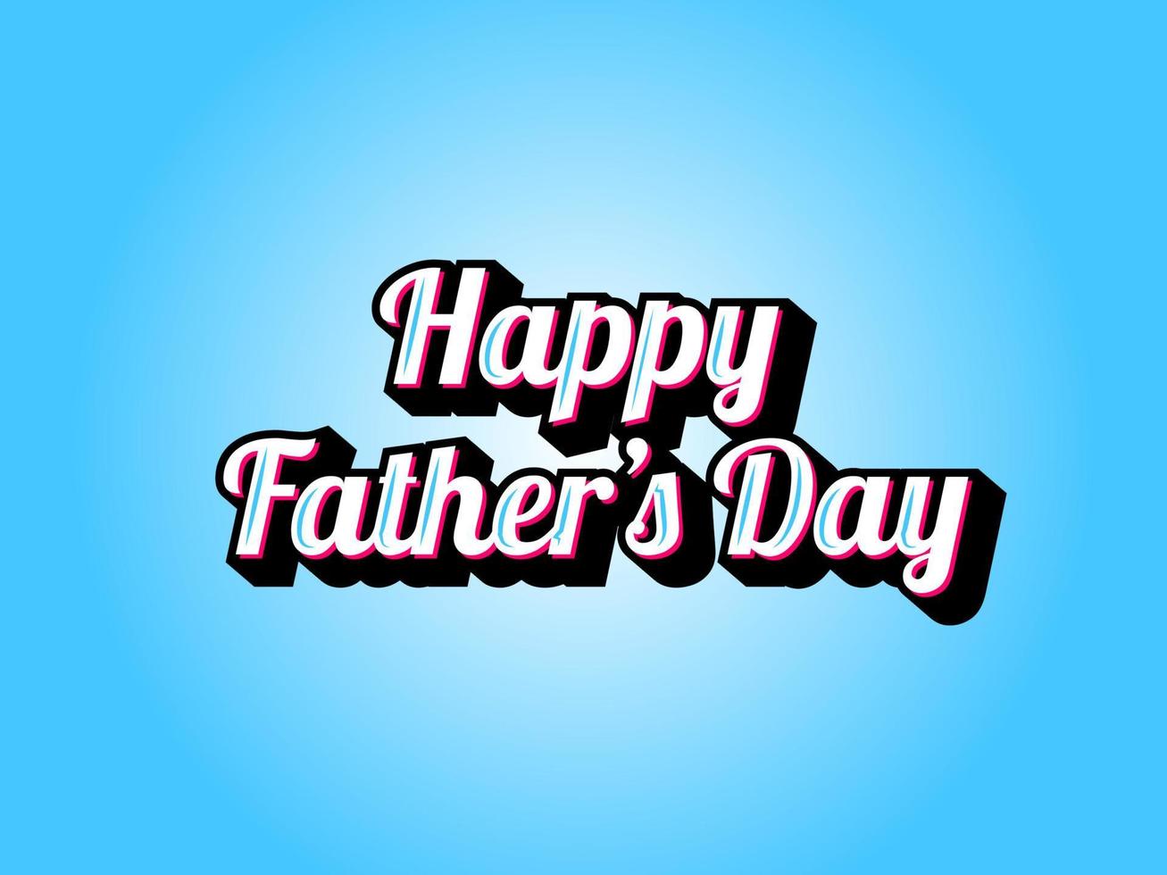 Happy Father's Day 3D Text Effect vector