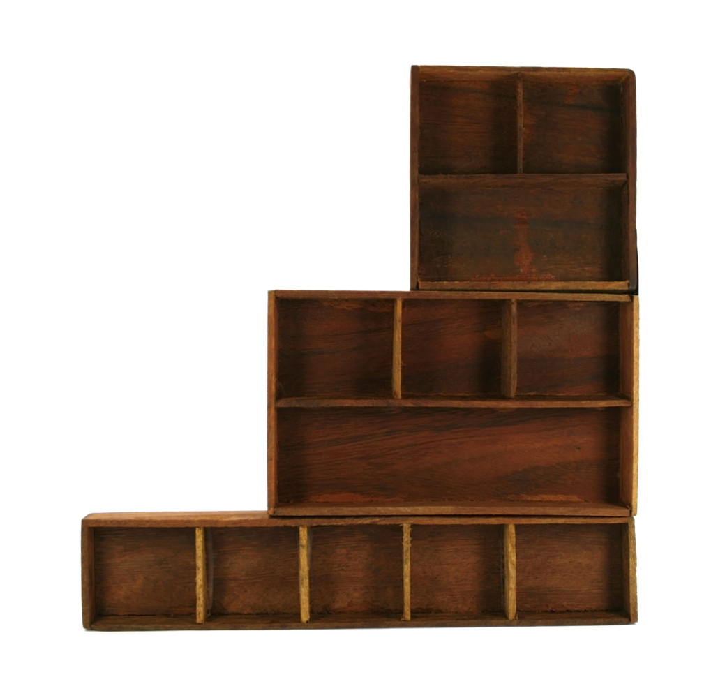 Empty wooden shelf cupboard cabinet png