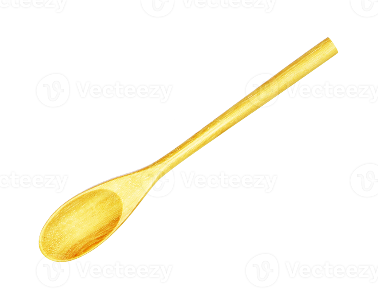 cuillère en bois isolé sur fond transparent fichier png