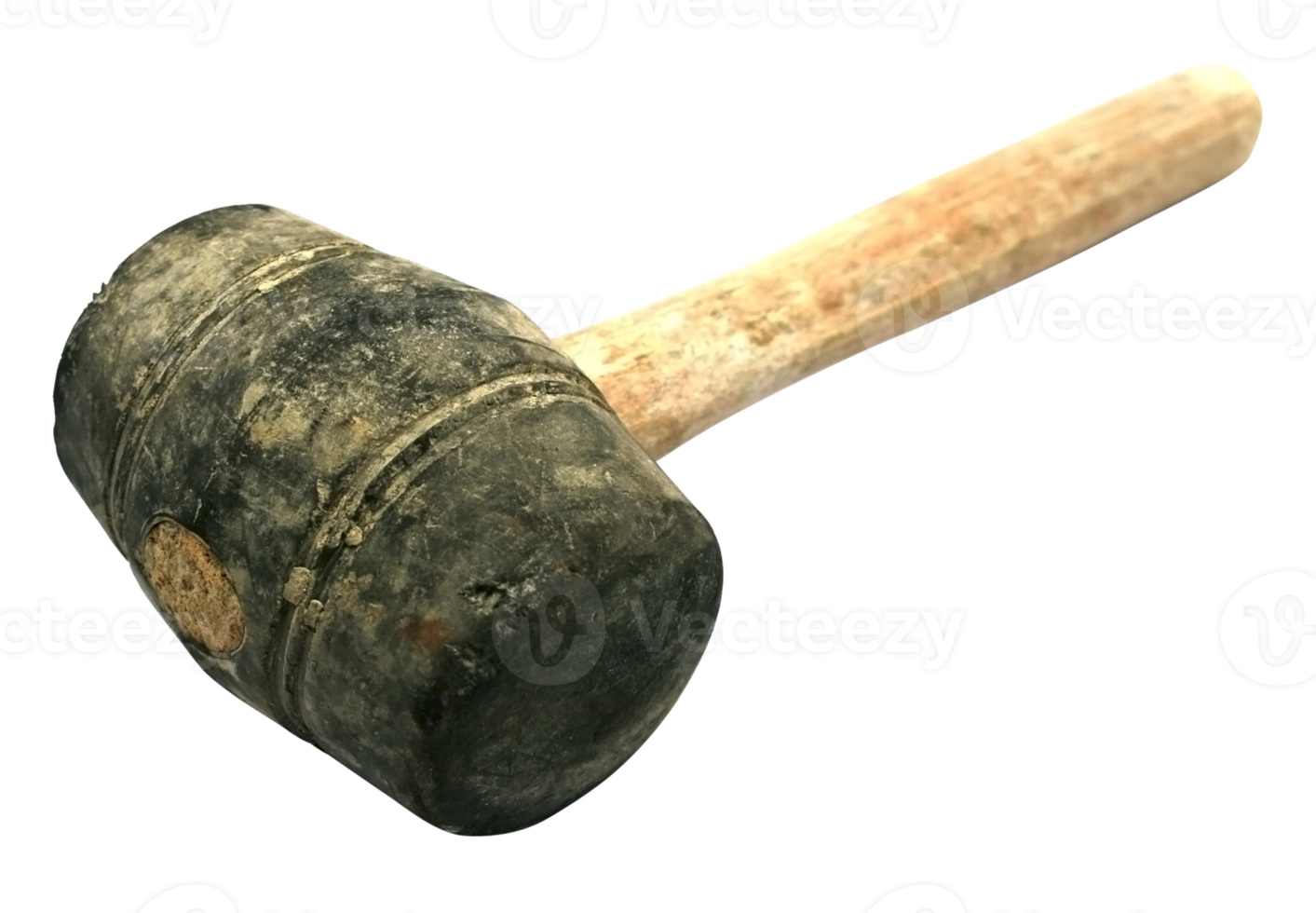 Old sledge rubber hammer isolated on transparent background png file