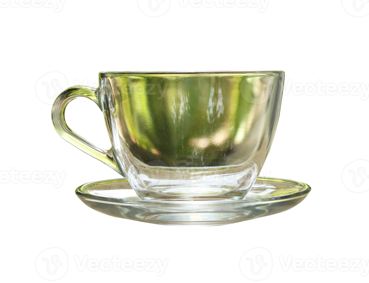 empty hot tea cup on transparent background png file