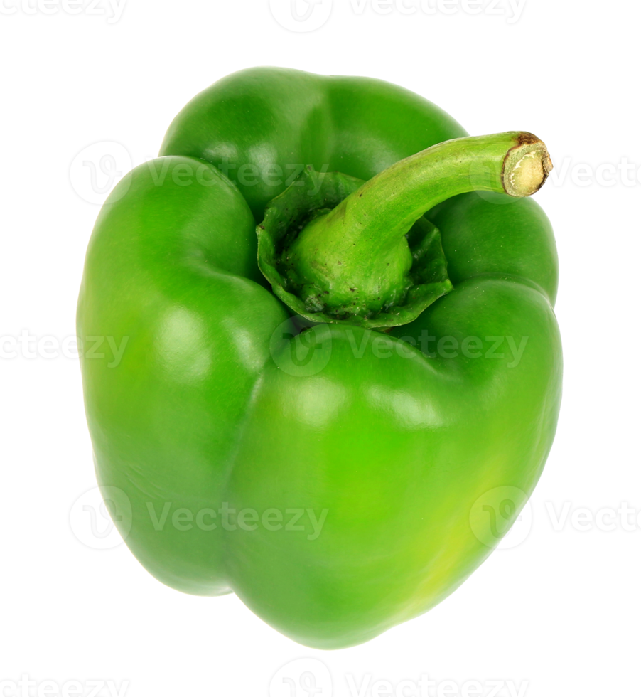 green bell pepper on transparent background png file