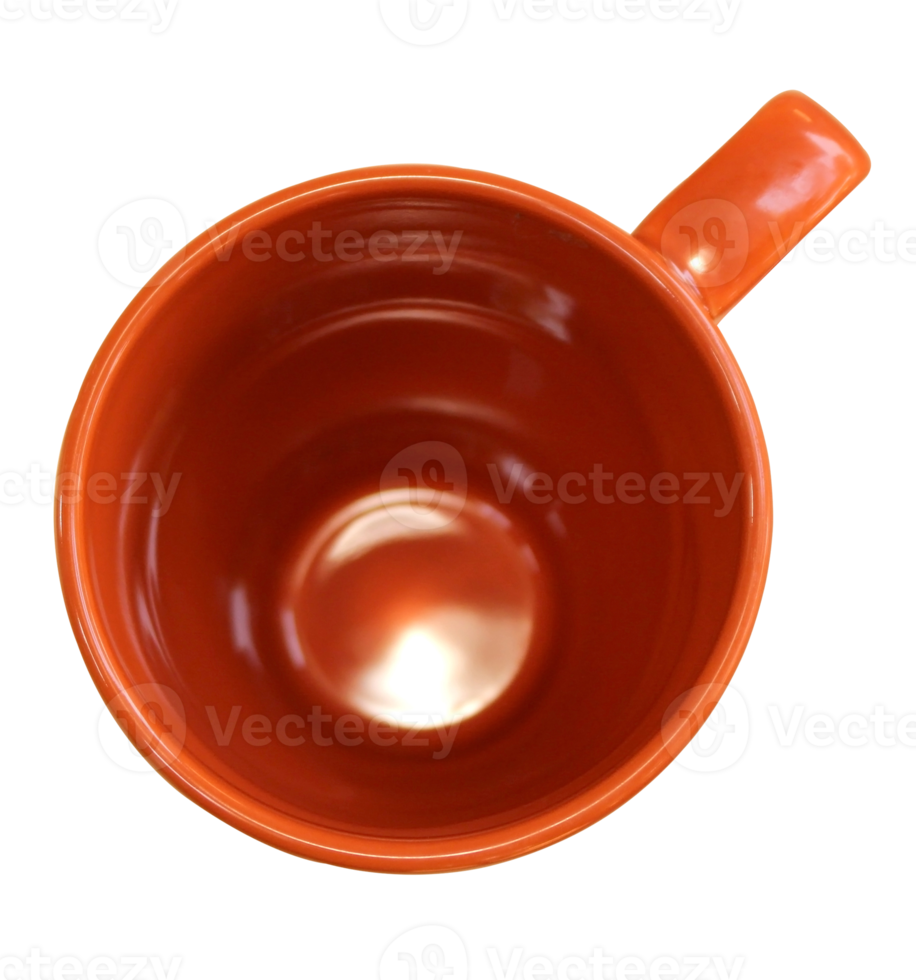 Top view tea cup on transparent background png file