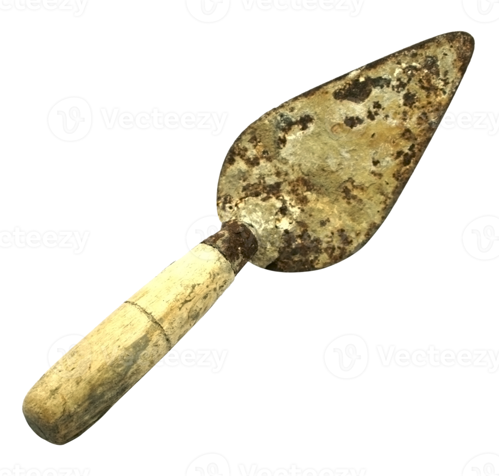 old trowel isolated on transparent background png file