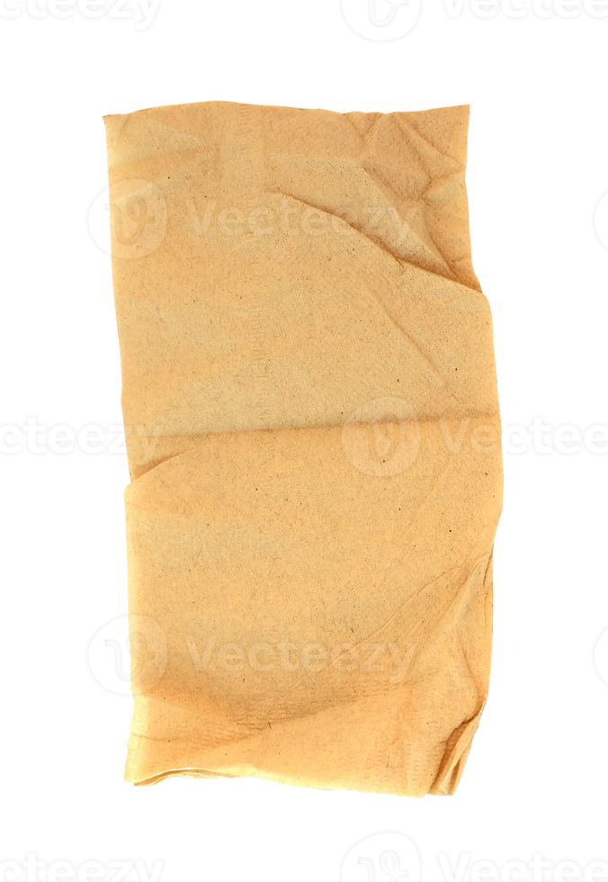torn brown tissue paper on transparent background png file