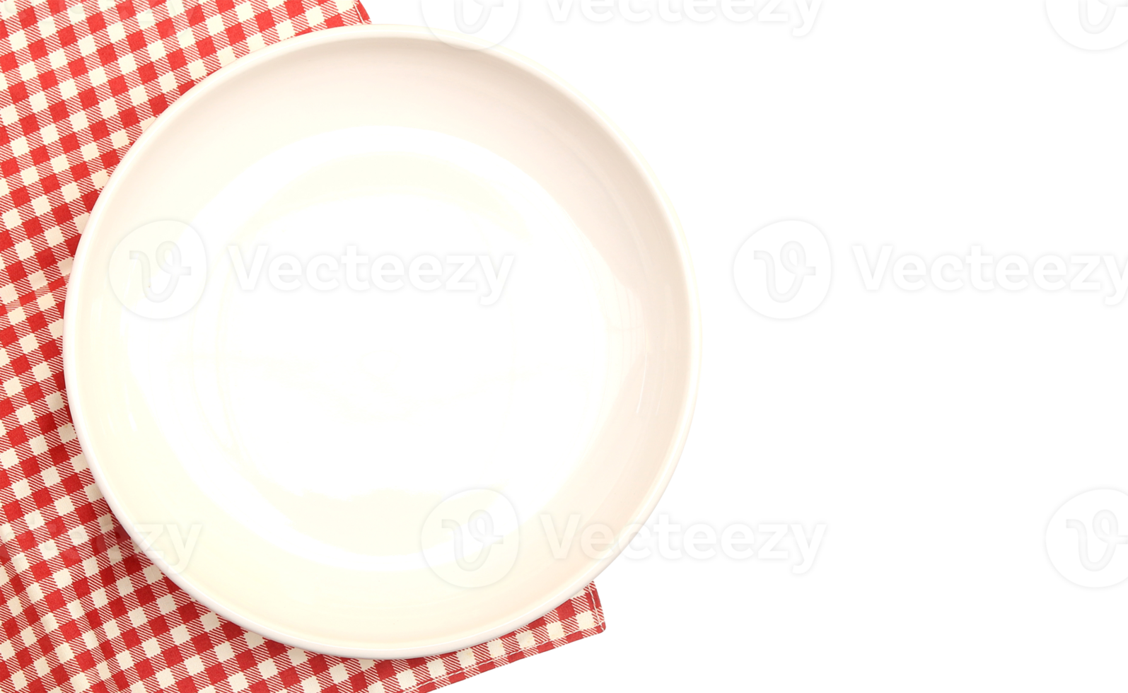 plate on tablecloth on transparent background png file