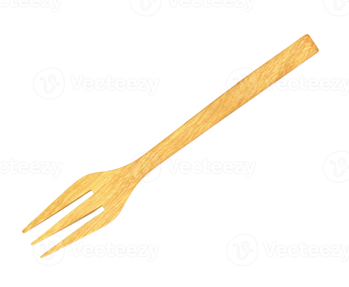 forchetta di legno legno naturale isolato su file png di sfondo trasparente