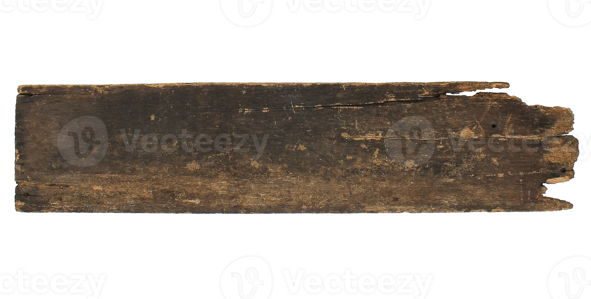 Old plank of wood on transparent background png file