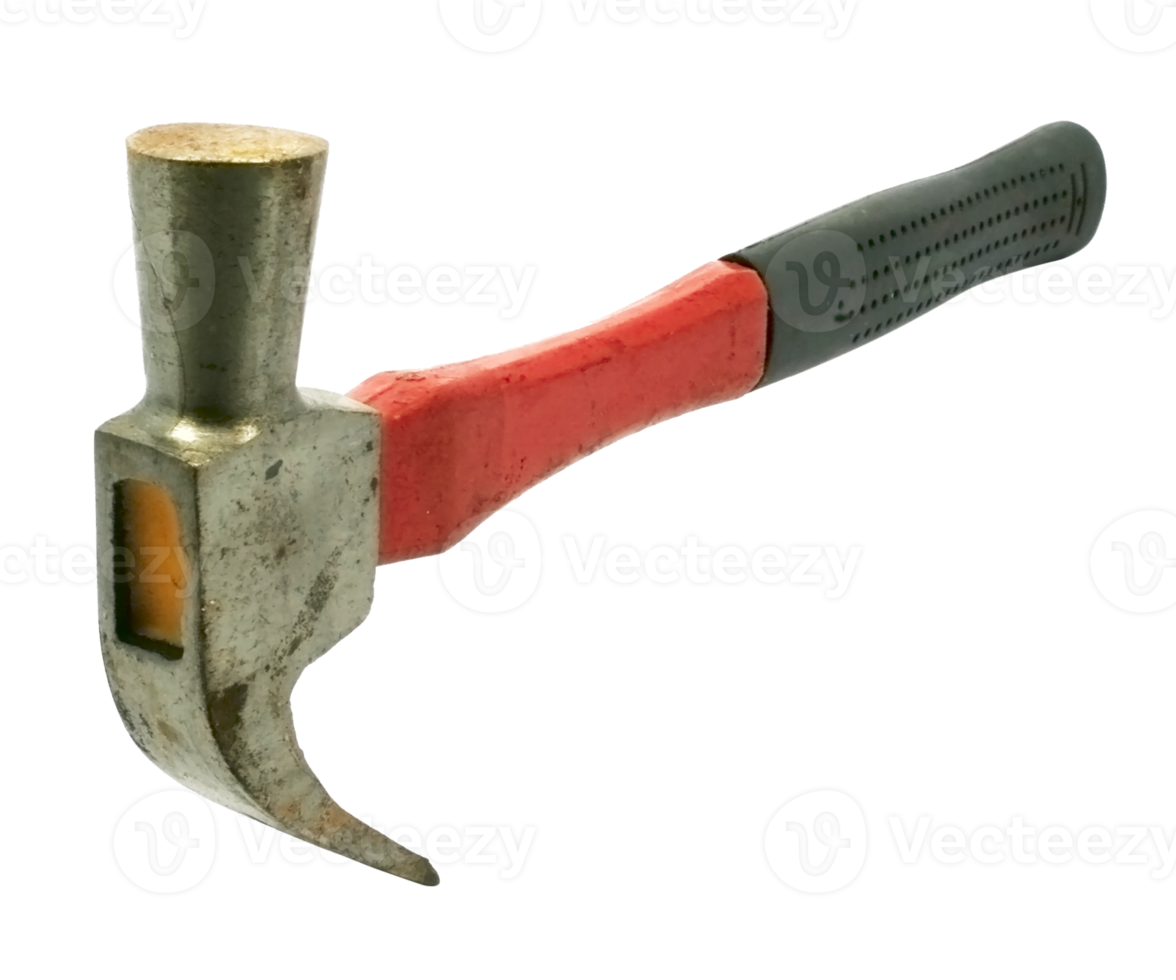 Old hammer isolated on transparent background png file