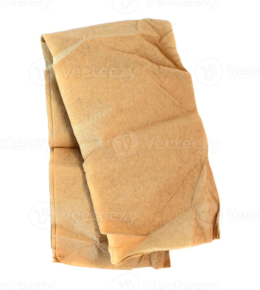 torn brown tissue paper on transparent background png file