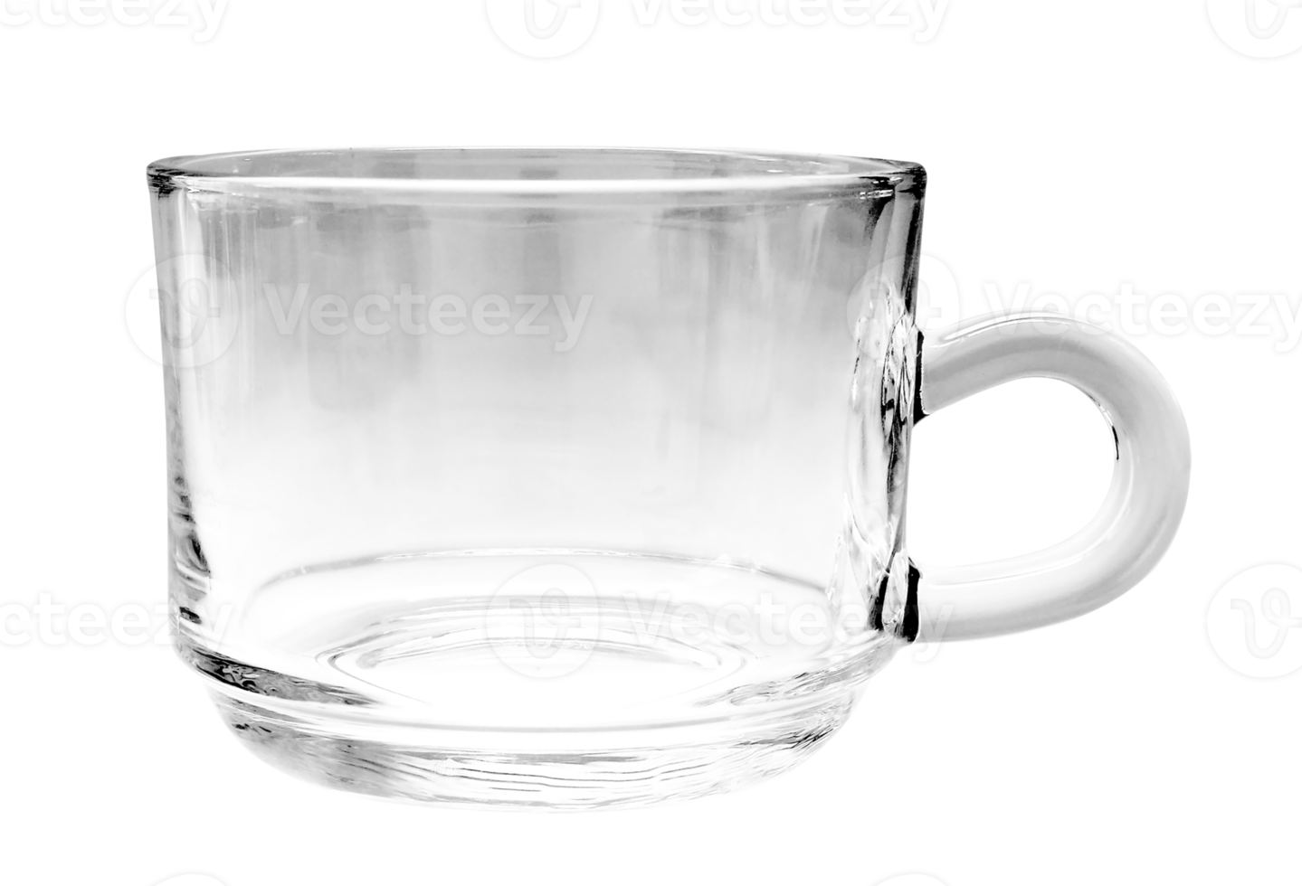 Empty glass tea cup on transparent png file