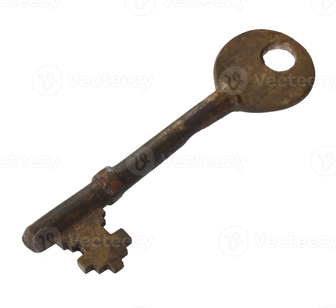 Old key isolated on transparent background png file