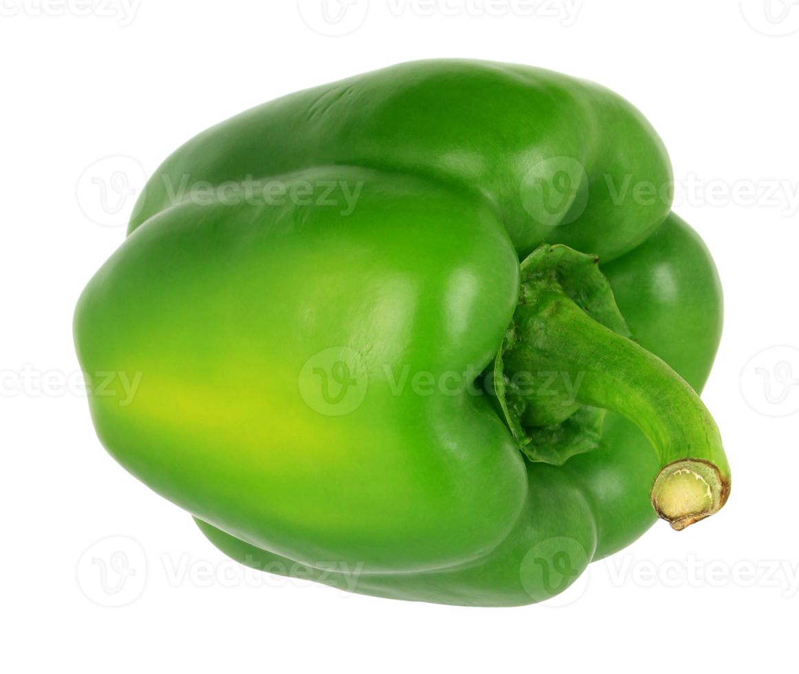 green bell pepper on transparent background png file