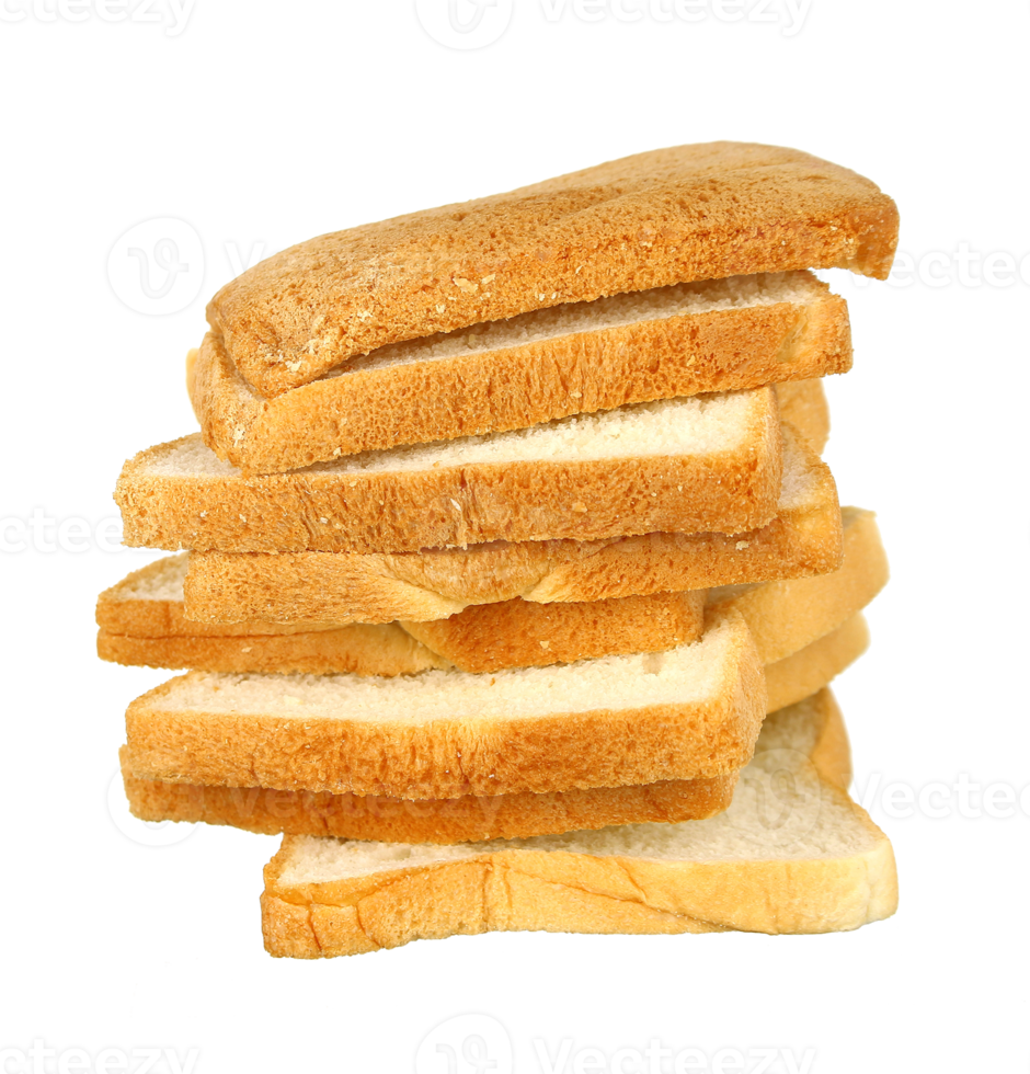 Rows of bread, stack rows of slices on transparent background png file