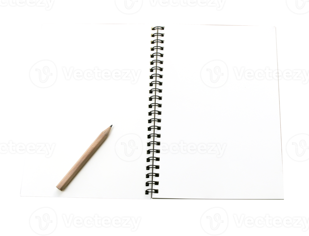 caderno e lápis isolado no fundo branco png
