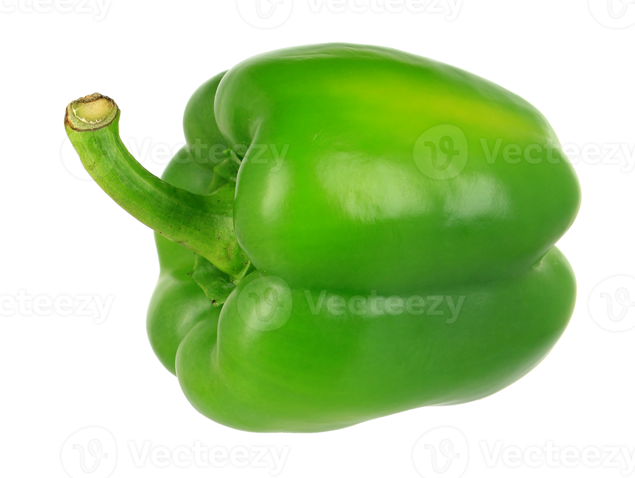 green bell pepper on transparent background png file