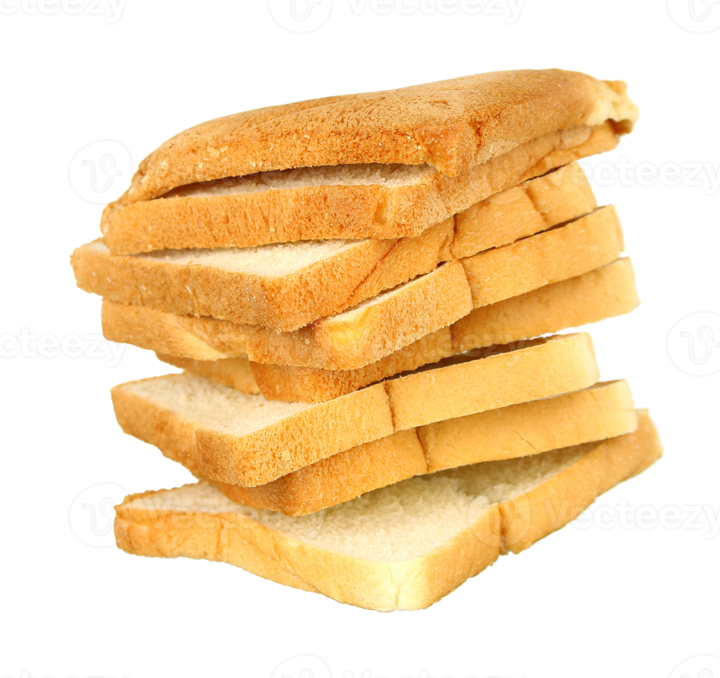 Rows of bread, stack rows of slices on transparent background png file