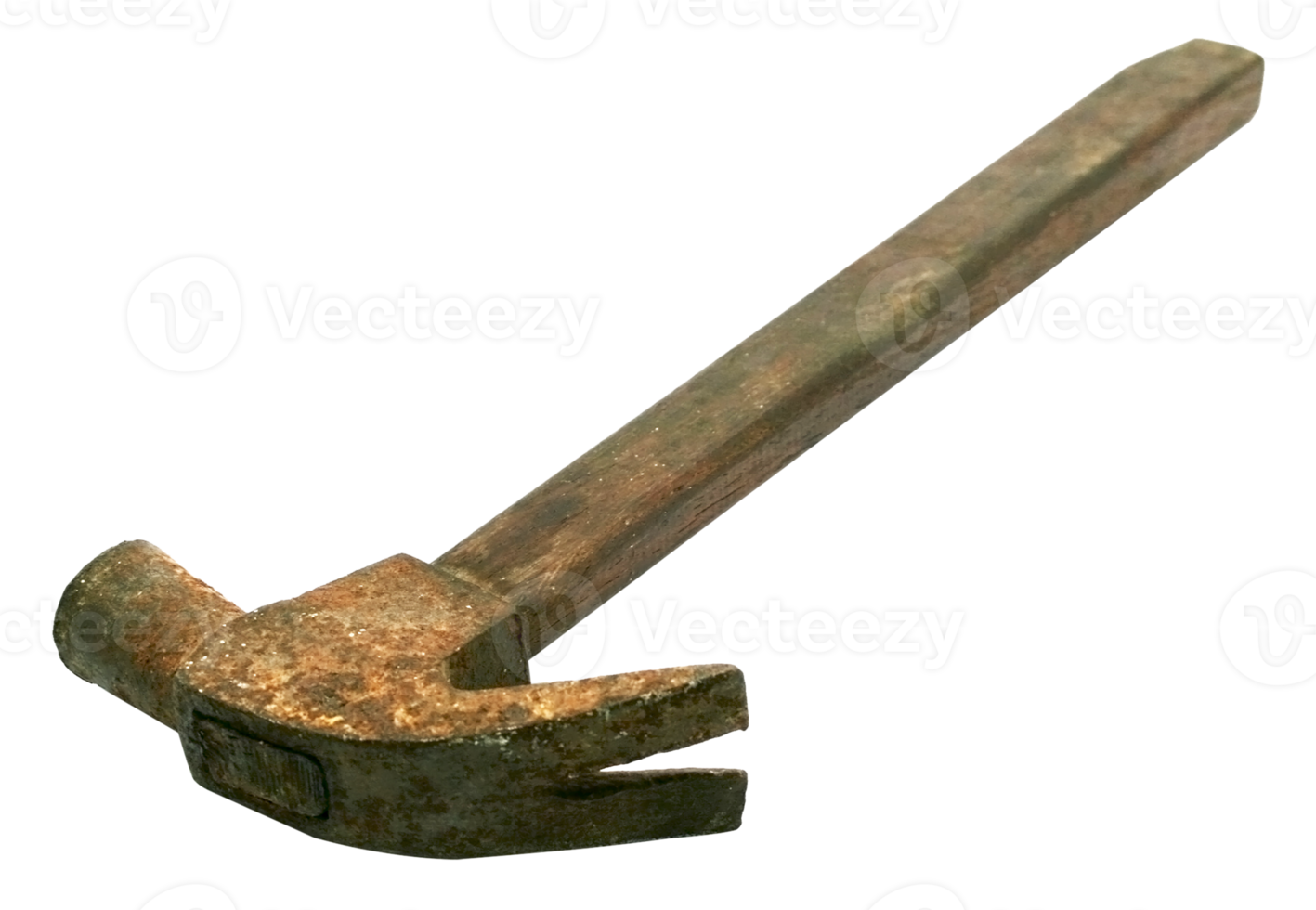 old carpenter's hammer isolated on transparent background png file