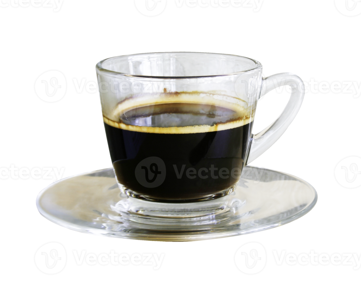 black coffee in a cup on transparent background png file