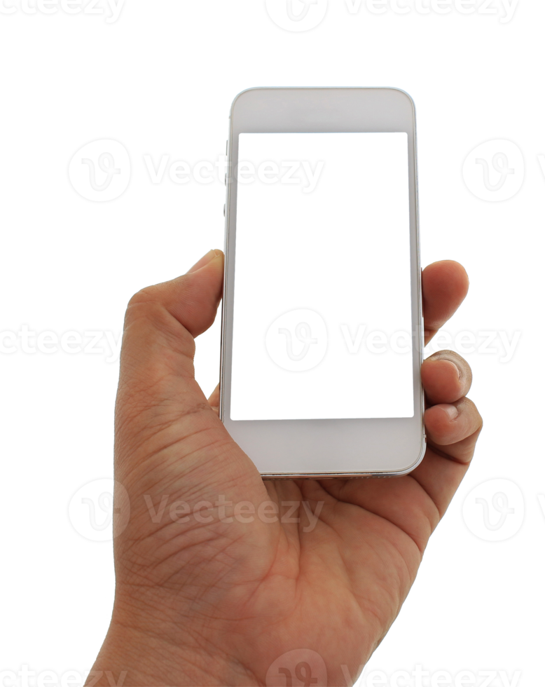 hand som håller mobiltelefon show på transparent bakgrund png-fil png