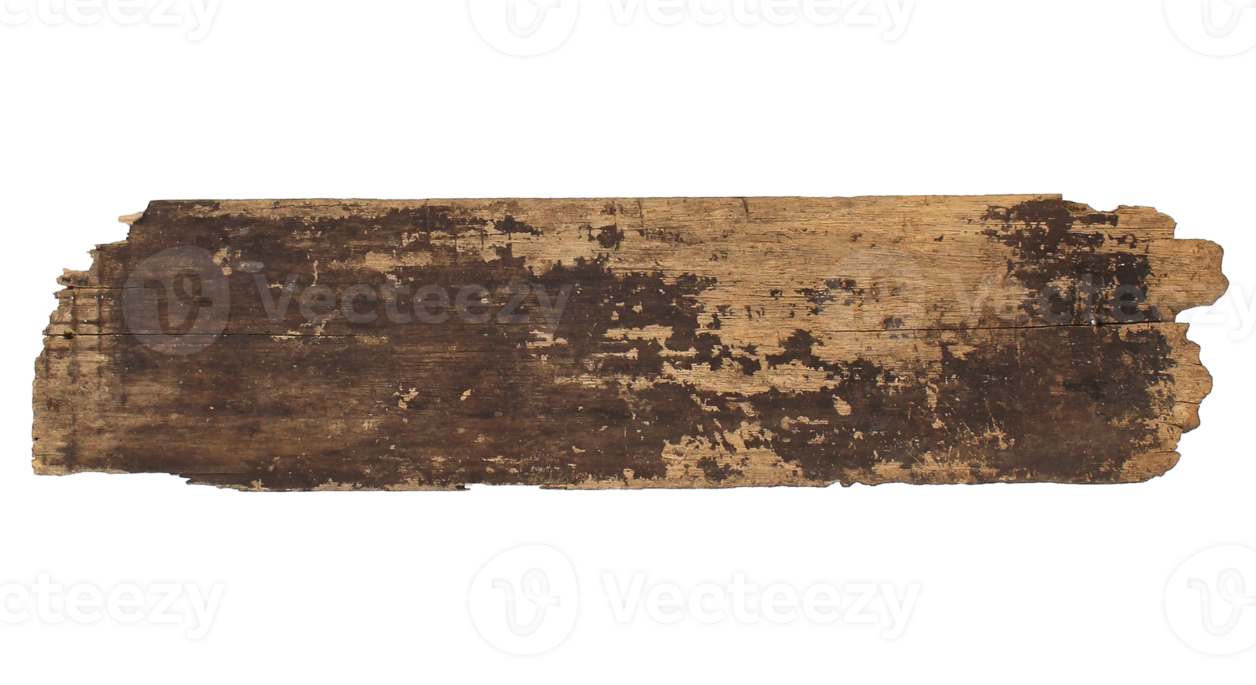 Old plank of wood on transparent background png file