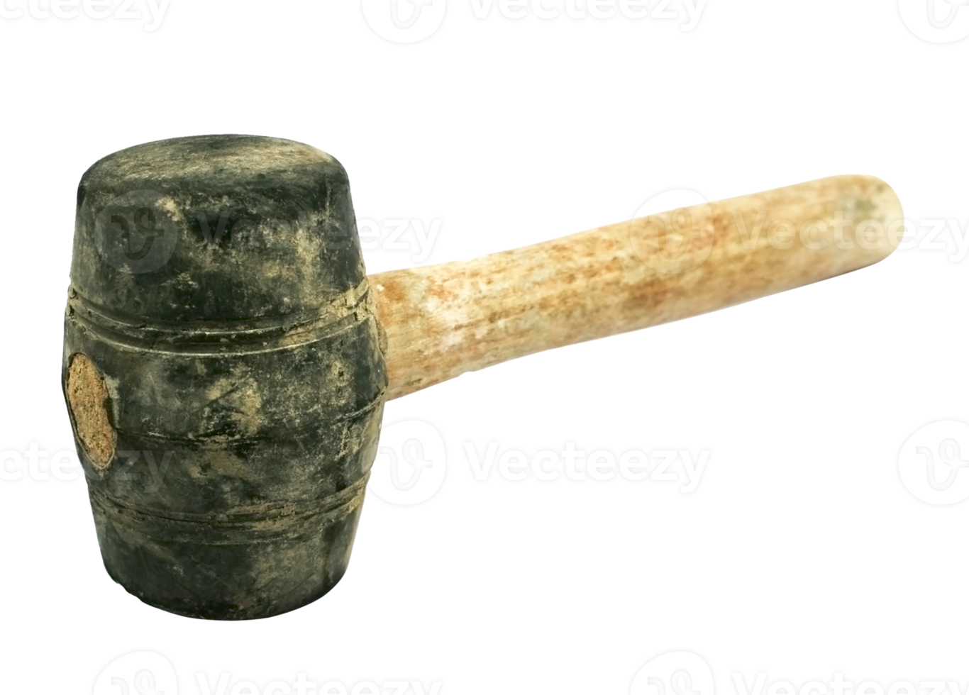 Old sledge rubber hammer isolated on transparent background png file
