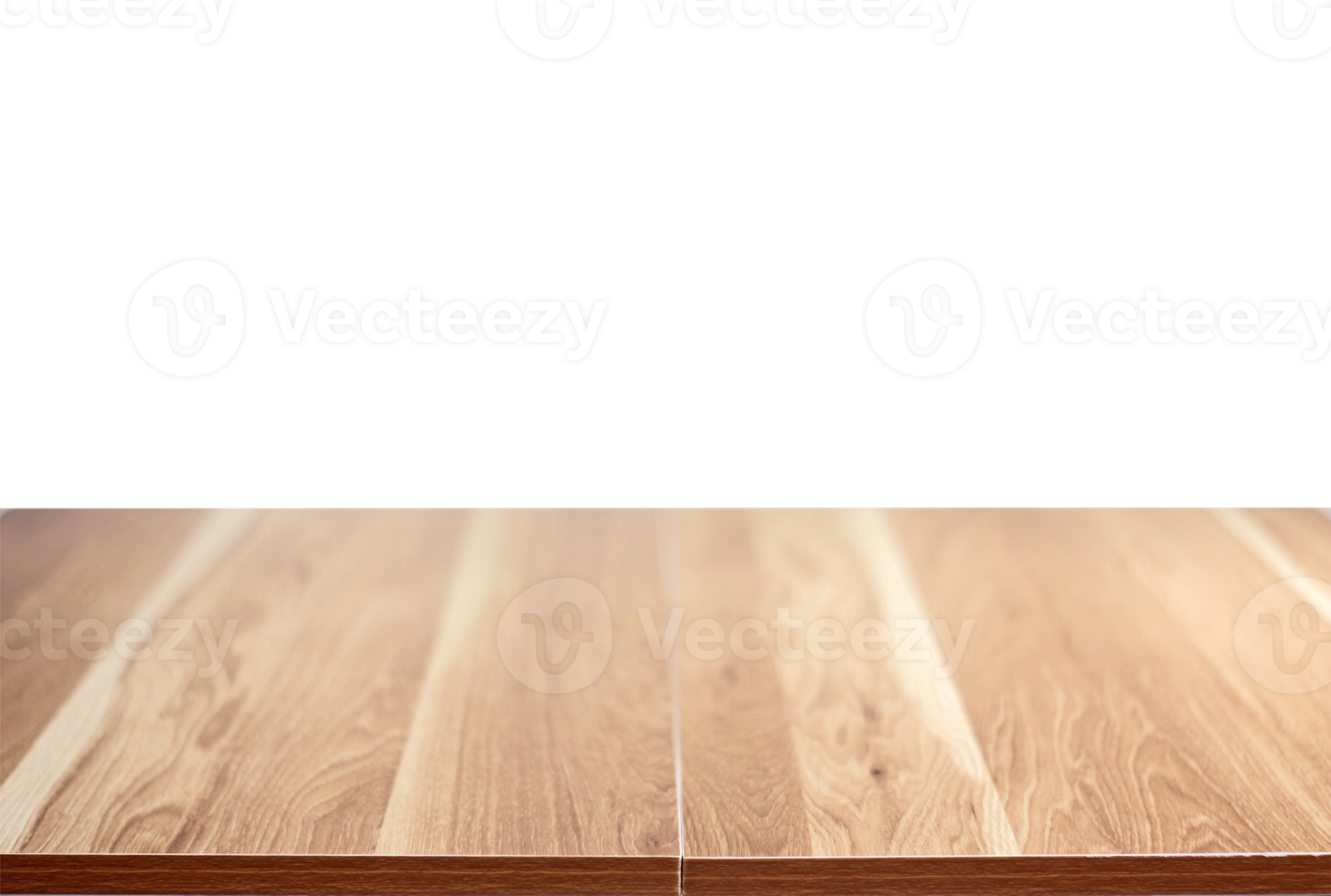 Brown empty wooden table top isolated on transparent background png