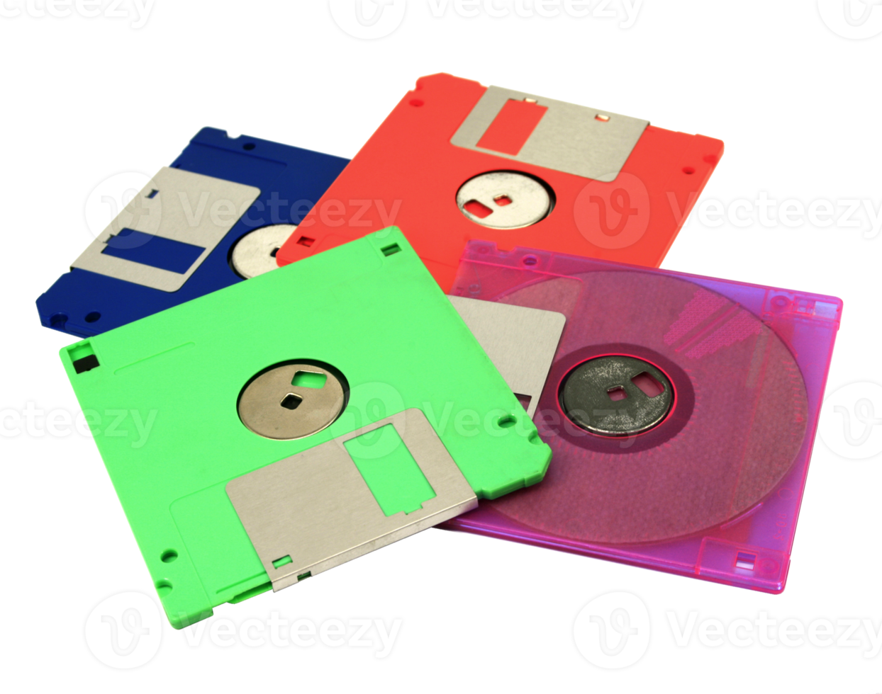 Floppy disk magnetic on a transparent floor png file