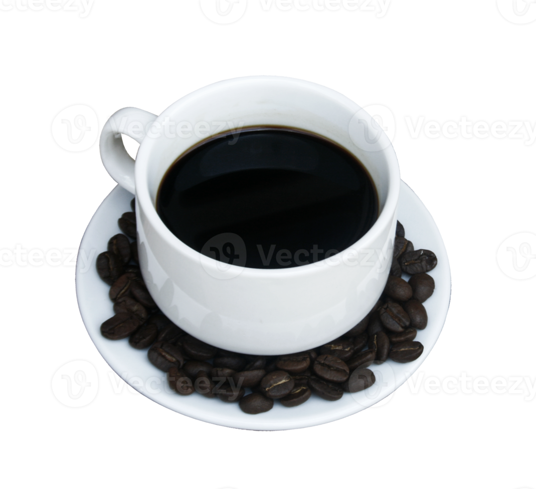 coffee in a cup with seeds on transparent background png file