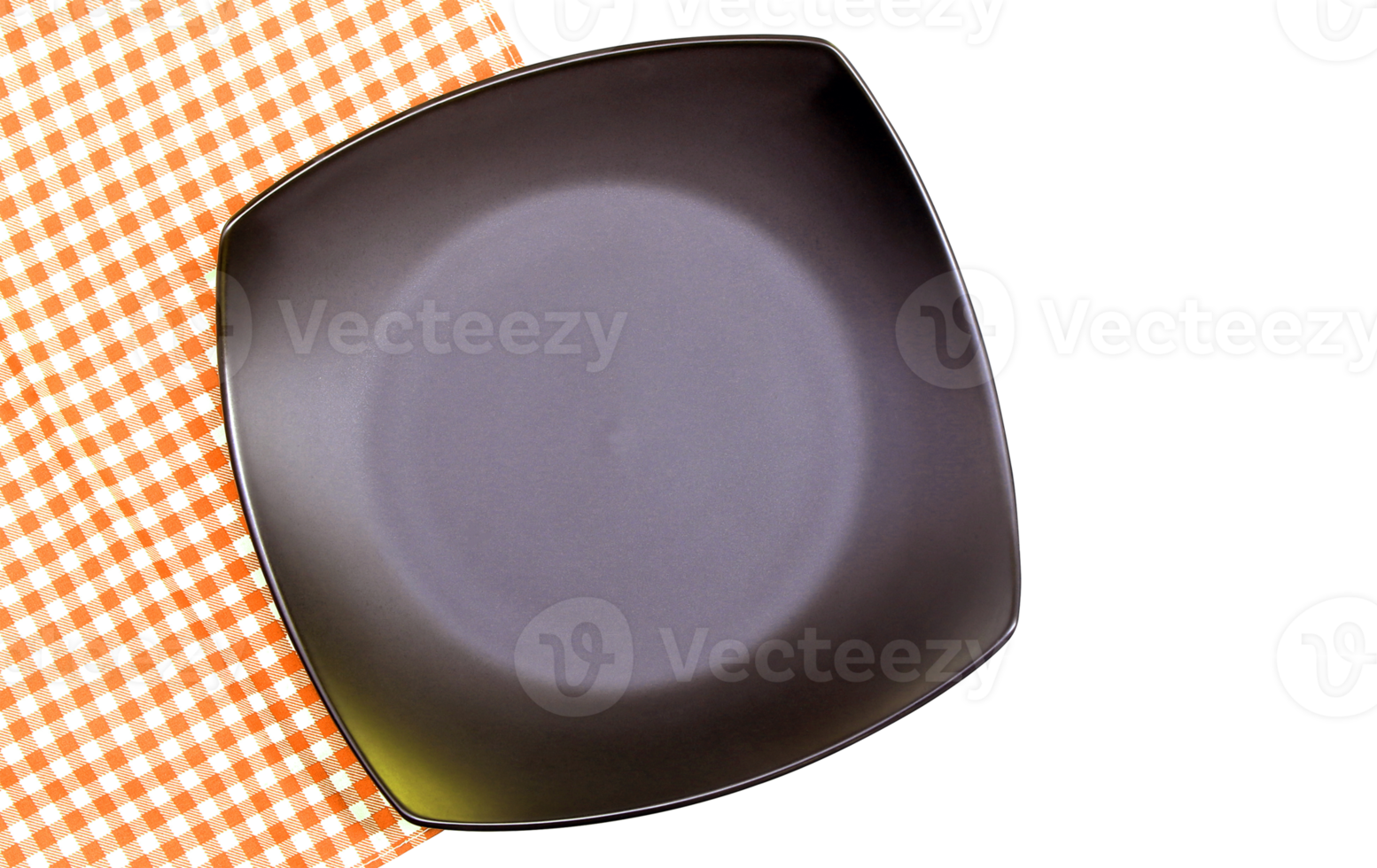 plate on tablecloth on transparent background png file