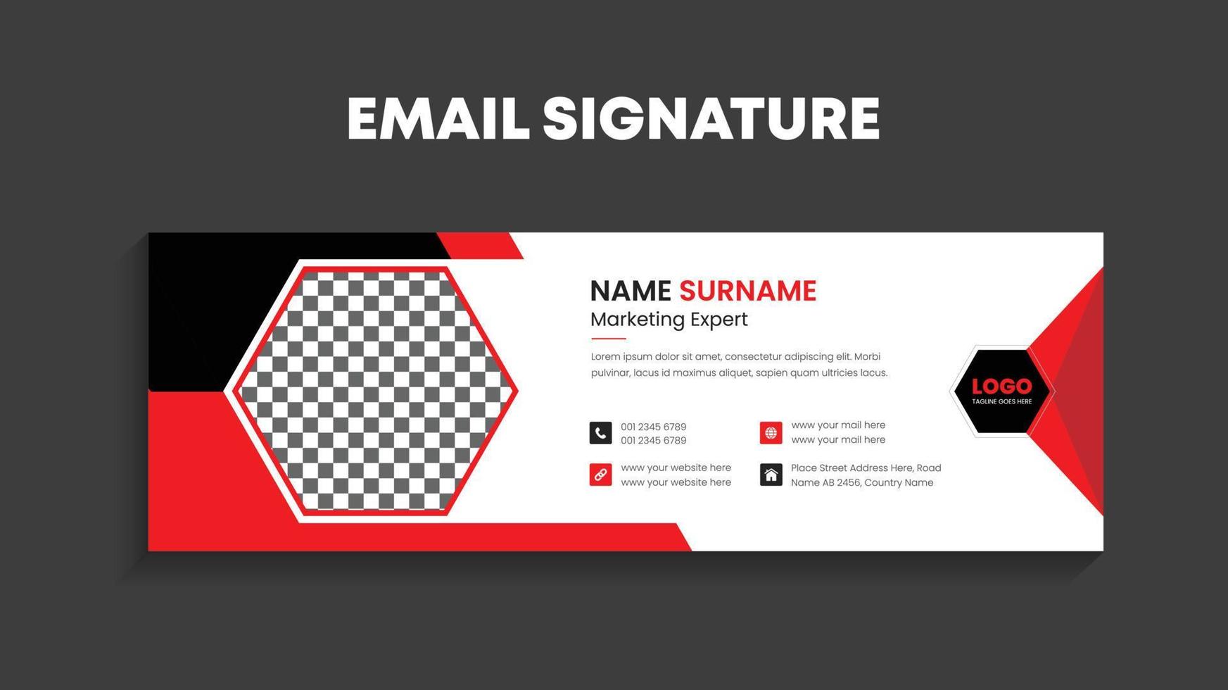 Email Signature or company footer design vector