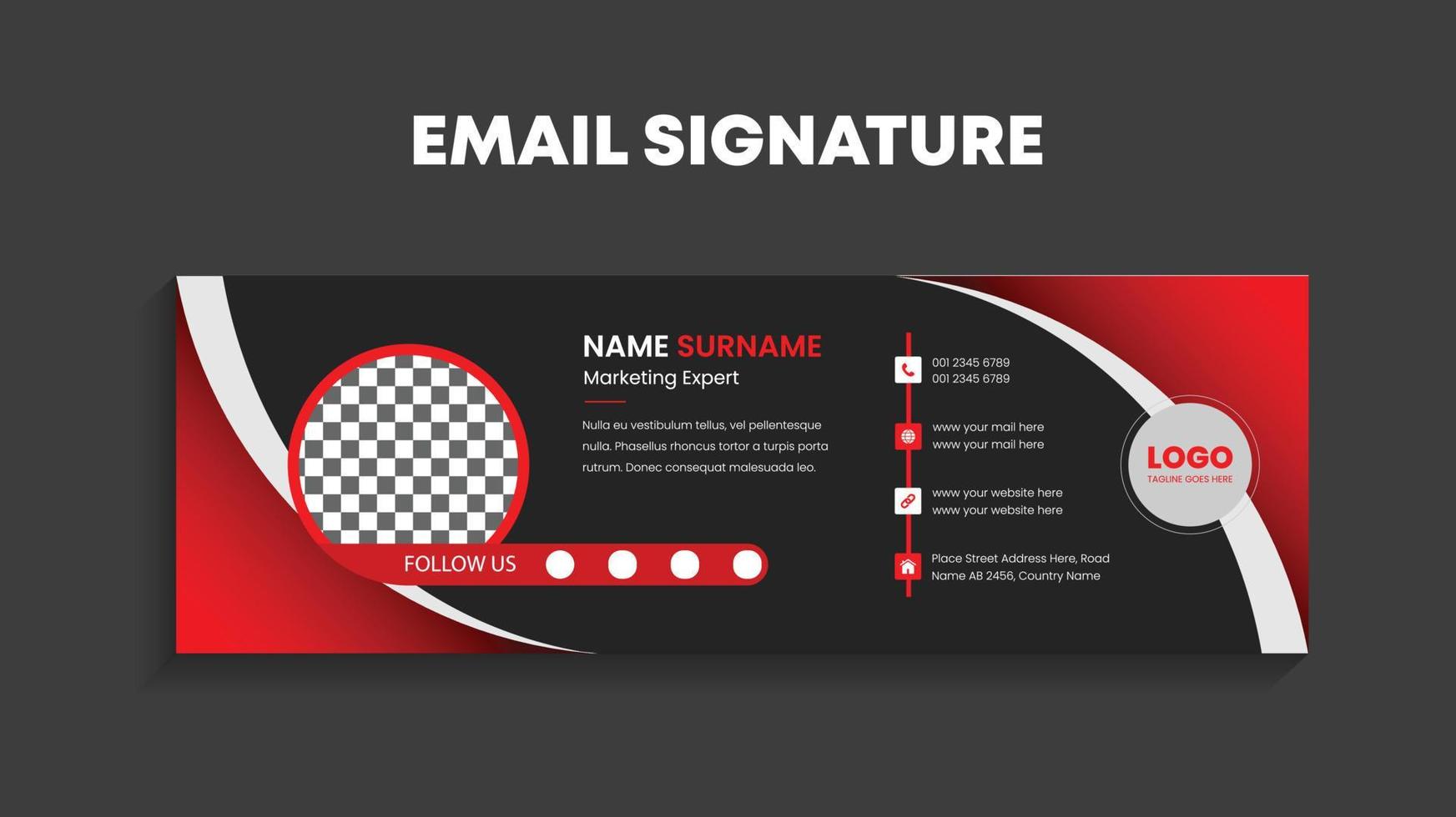 Email Signature or company footer design vector