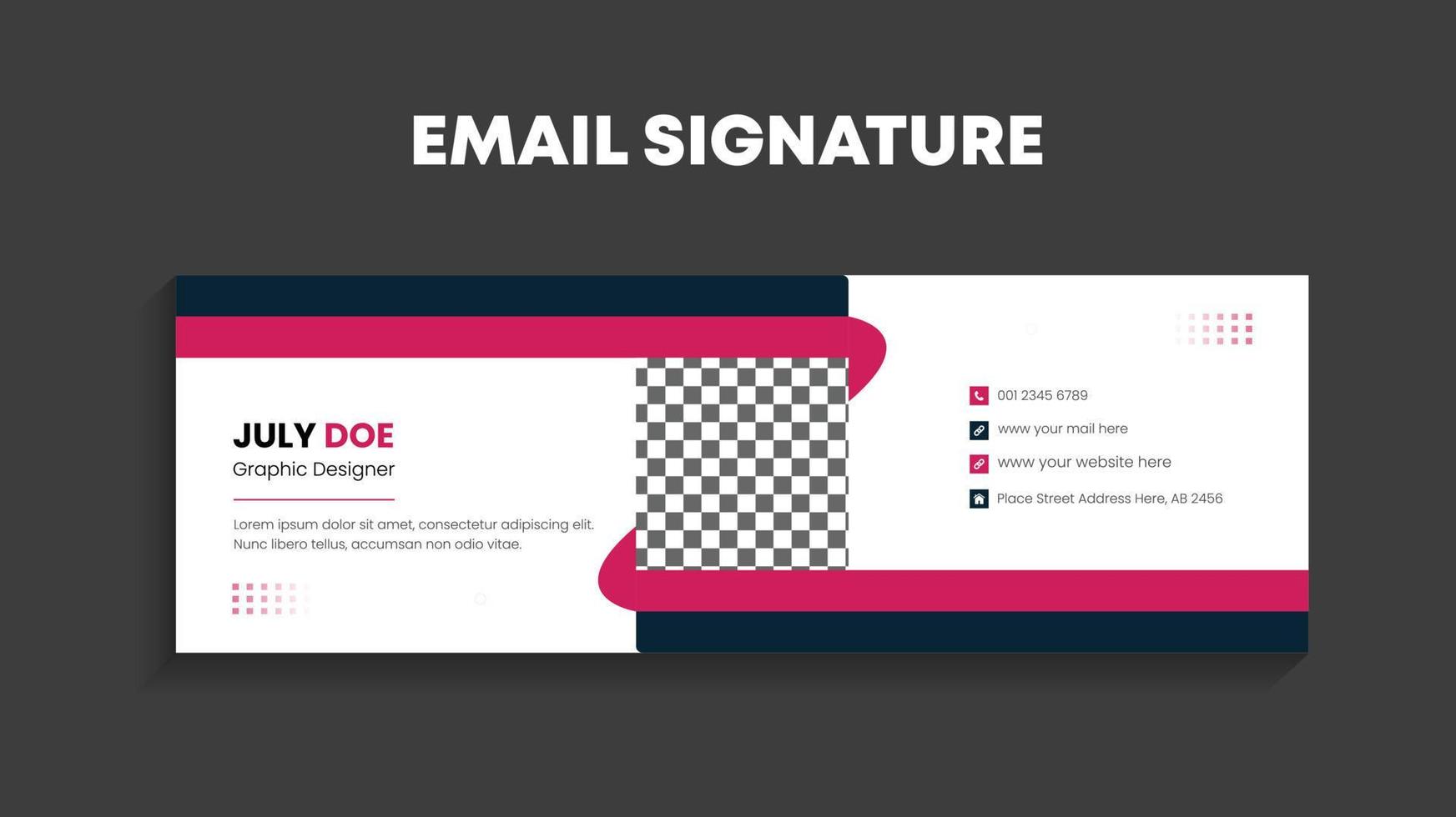 Email Signature or company footer design vector