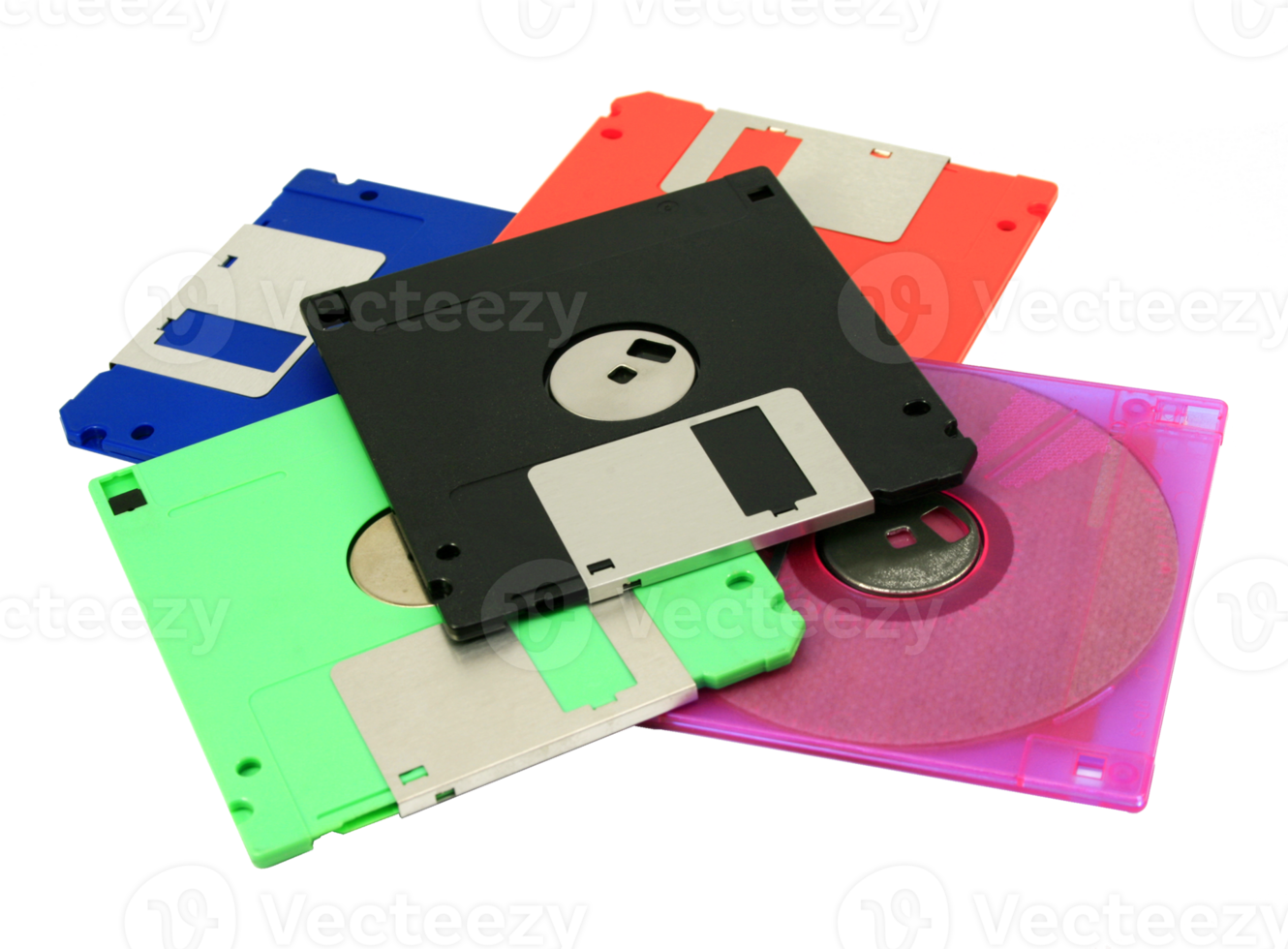Floppy disk magnetic on a transparent floor png file
