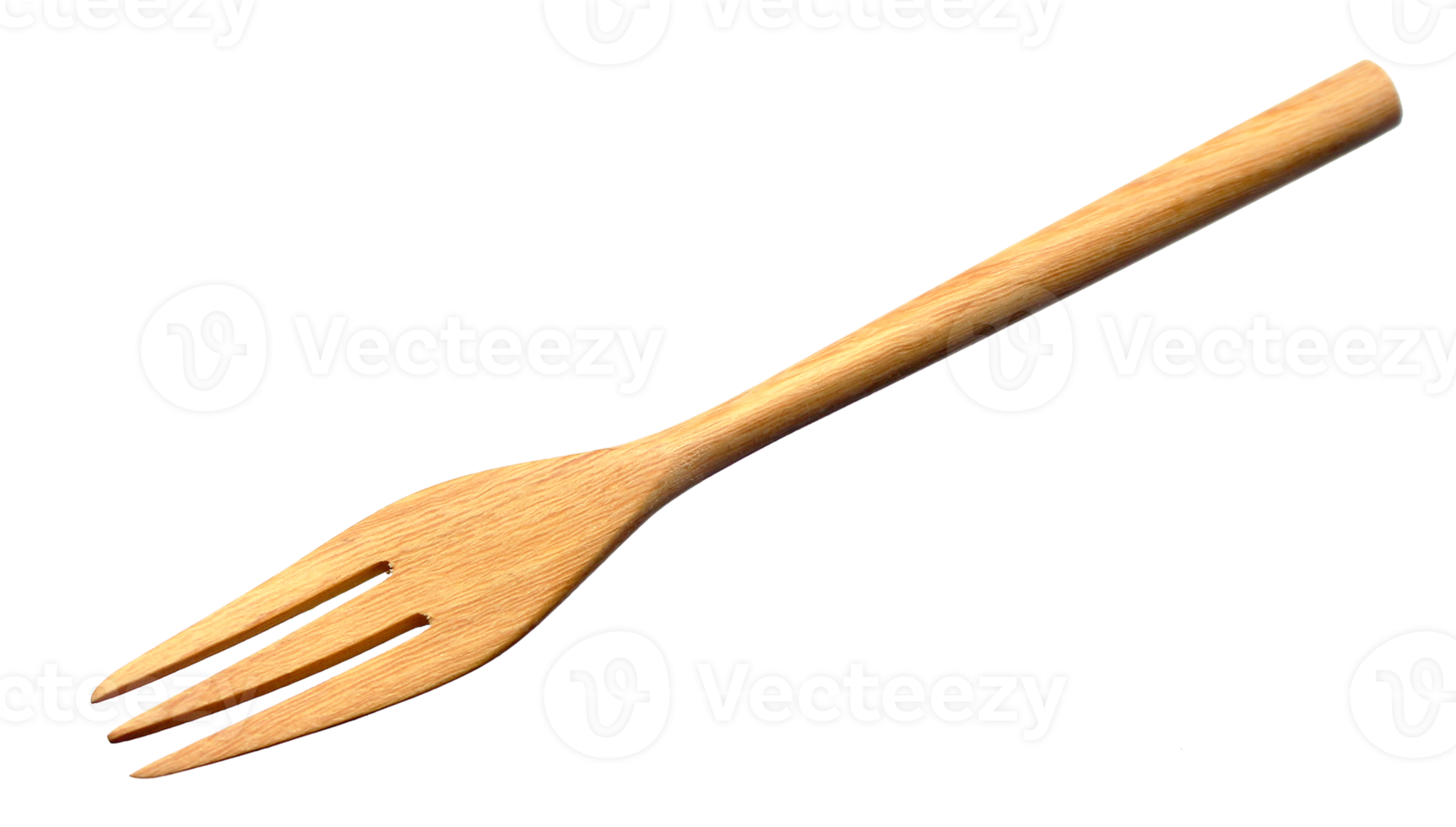 Wooden fork on transparent background png file