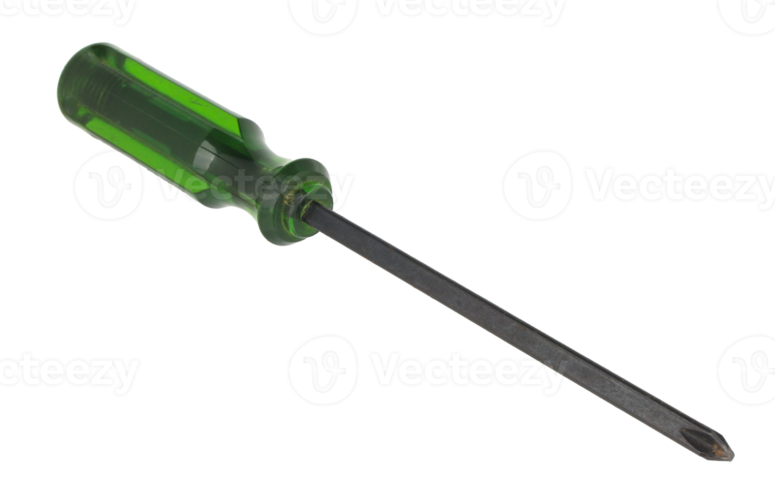 green screwdriver on transparent background png file