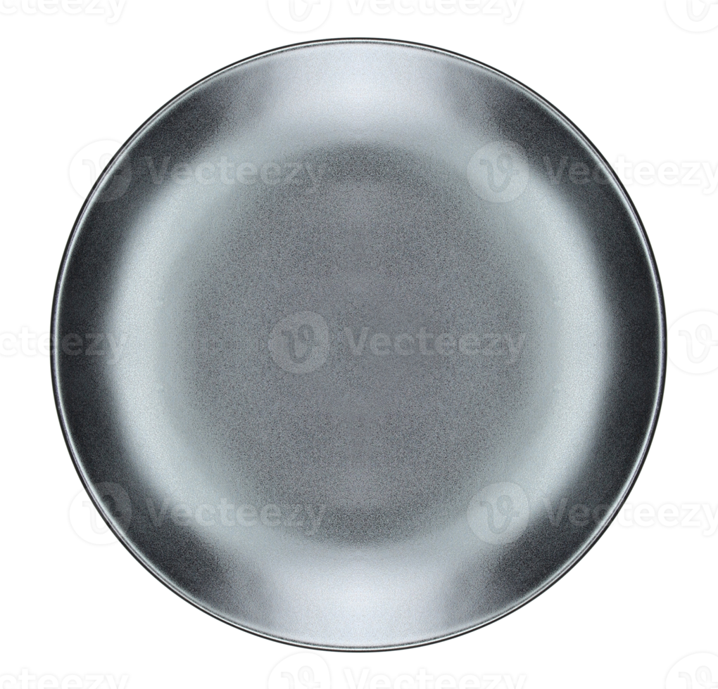 black dish plate on transparent background png file