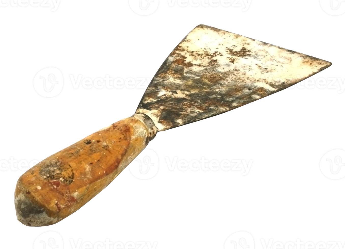 old metal spatula isolated on transparent background png file
