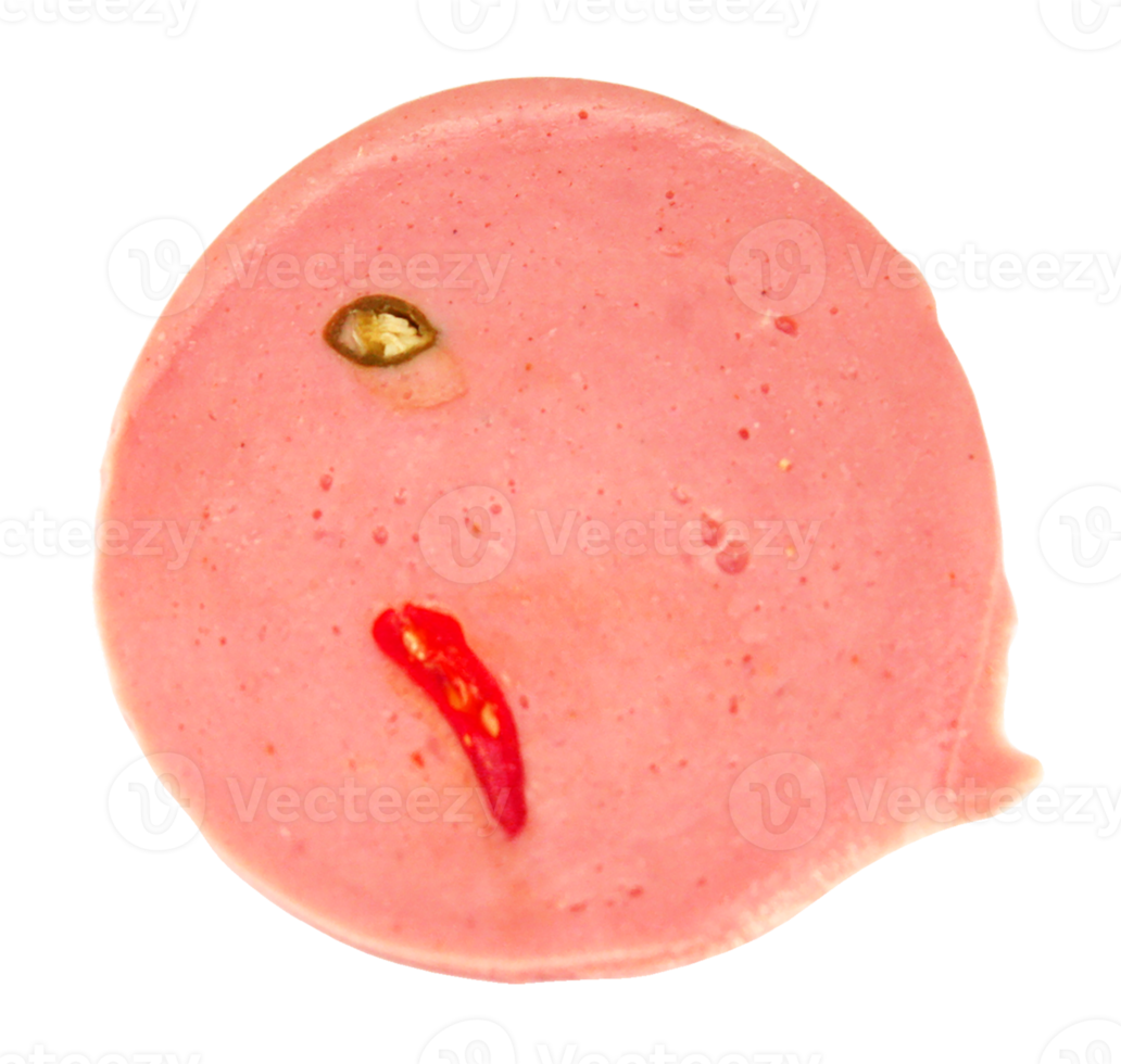bologna sausage ham with chilli isolated on transparent background png file