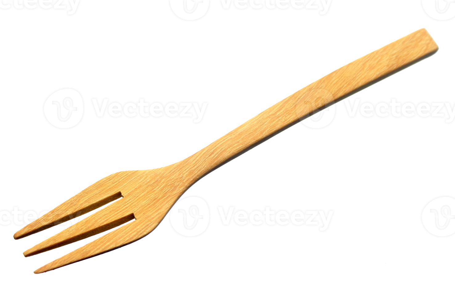 Wooden fork on transparent background png file