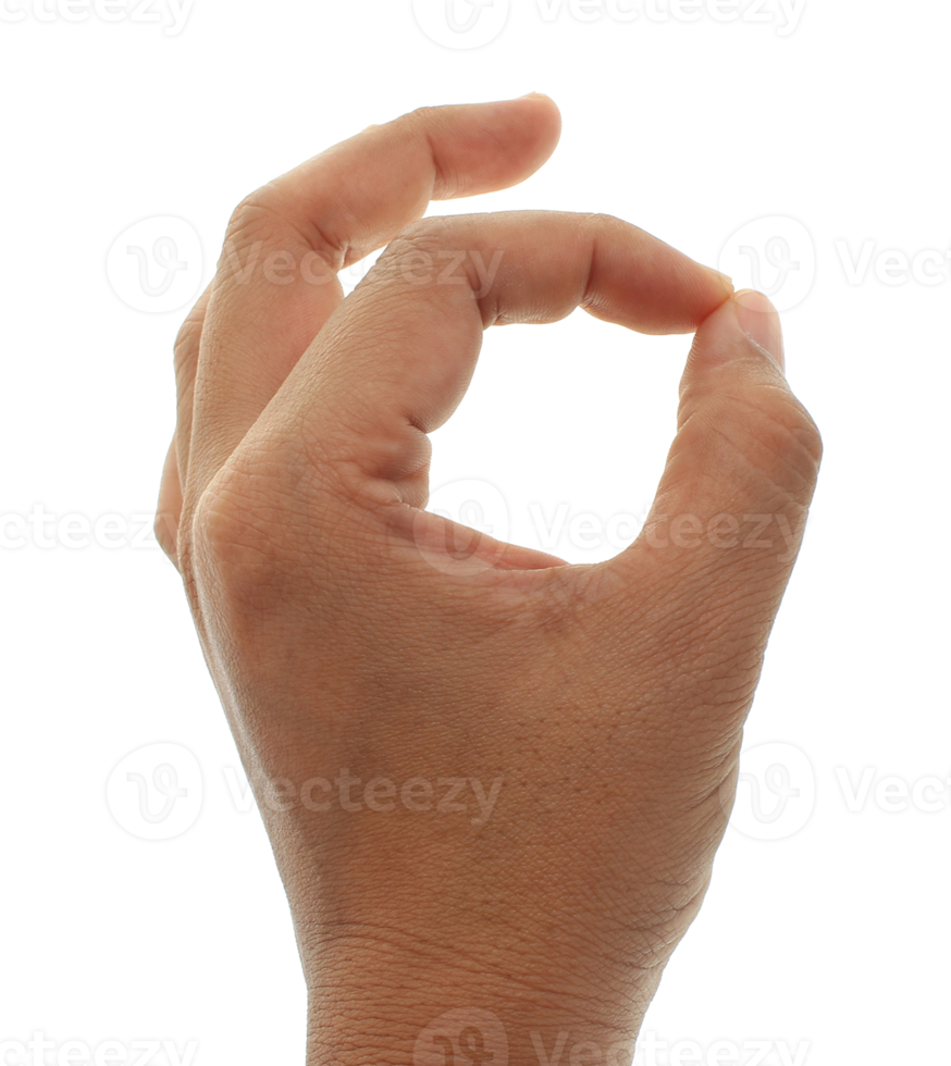 Hand OK sign on transparent background png file